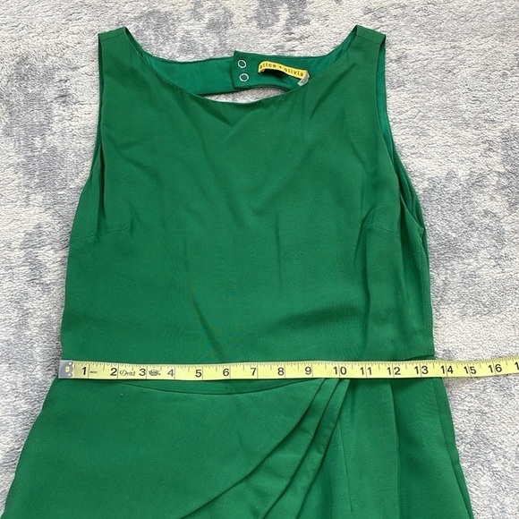 Alice + Olivia Spelling Side Peplum Pencil Mini Dress Open Back Kelly Green Sz 8 - Picture 7 of 10